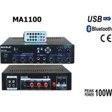 Mickle MA1100 50-100W/100V 2 Zone Volüm Ayarlı Mikser Amfi, Mp3 Player, Usb/sd, Bluetooth, Fm Radyo