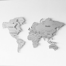 Colorfull World Metal Uv Baskılı Dünya Haritası Eng, Metal Duvar Dekoru, Gerçek Metal Dünya Haritası