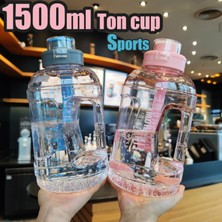 Enjoytime Taşınabilir Spor Fitness Su Şişesi Kovaları 1500ML