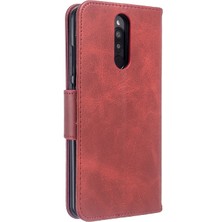 Dacare Xiaomi Redmi 8 Için Pu Deri Cüzdan Standlı Kılıf  - Kırmızı (Yurt Dışından)