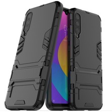 Dacare Xiaomi Mi CC9E Plastik + Tpu Hibrit Telefon Kılıfı ile Yüzük Tutucu - Siyah (Yurt Dışından)