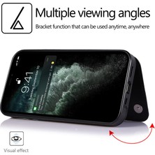 Hello-U Apple iPhone 13 Için Pu Deri Kaplamalı Tpu Manyetik Tokalı Standlı Kartlıklı Çizilmeye Dayanıklı Kılıf - Siyah (Yurt Dışından)