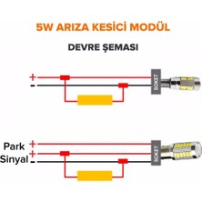 Eraks Car Accesorıes 5W Park Ledleri Için Dipsiz T10 Arıza Kesici Taş Modüllü