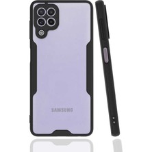 Case 4U Samsung Galaxy A22 / M22 Uyumlu Kılıf Kamera Korumalı Ultra Ince Buzlu Mat Renkli Parfe Silikon Kapak Siyah