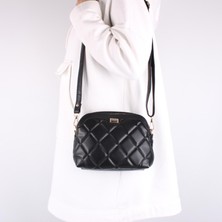 Bagacar 1324 Kapitone Siyah Kadın Çapraz Omuz Çantası