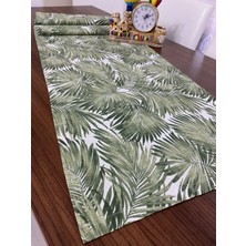 Zeren Home Bambu Yaprak Desenli 40 x 150 Runner Yeşil