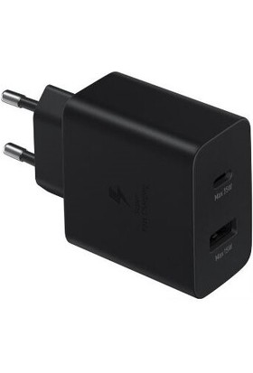 Samsung TA220 35W Çift Çıkışlı USB Type-C Şarj Adaptörü Siyah