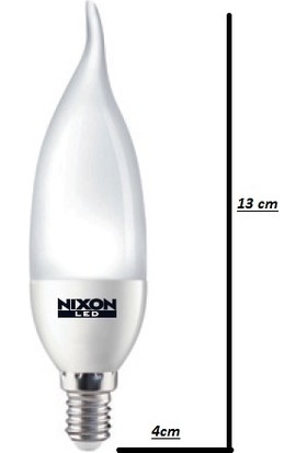 Nixon LED Kivrik Mum Ampul 6W=(40W) 470LM 2700K E14 Sari Işik 2'li̇ Paket