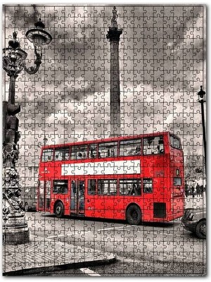 Cakapuzzle Lonra Sembolü Çift Katlı Otobüs Görseli 120 Parça Puzzle Yapboz Mdf (Ahşap)