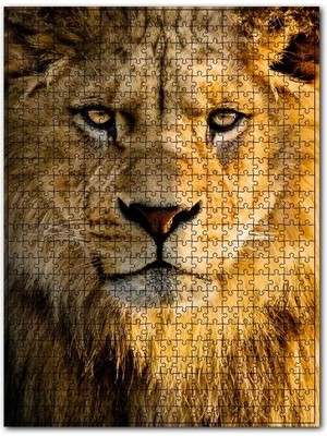 Cakapuzzle Gözlerinin Içine Bakan Erkek Aslan 120 Parça Puzzle Yapboz Mdf (Ahşap)