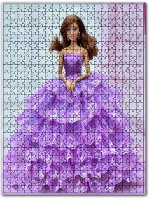 Cakapuzzle Barbi Bebek Mor Gelinlik Görseli 120 Parça Puzzle Yapboz Mdf (Ahşap)