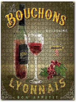 Cakapuzzle Lyonnais Kaliteli Kırmızı Şarap Görseli 120 Parça Puzzle Yapboz Mdf (Ahşap)