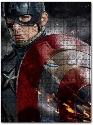 Cakapuzzle Kaptan Amerika Iç Savaş Görseli 120 Parça Puzzle Yapboz Mdf (Ahşap)