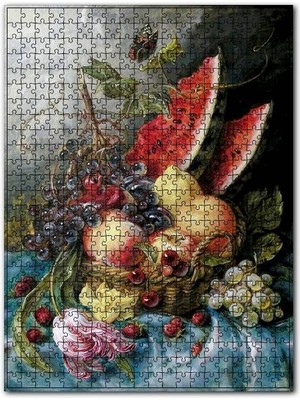Cakapuzzle Sepette Dilim Karpuzlar ve Taze Meyveler 120 Parça Puzzle Yapboz Mdf (Ahşap)