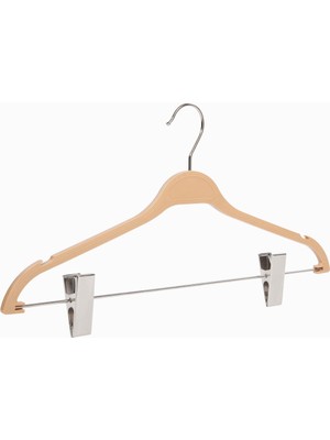 10'lu DBL 40cm Ahşap Görünümlü Dolgulu BM Plastik Takım Askısı