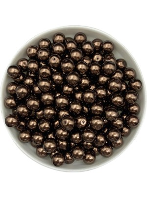 12MM Kahverengi Cam Inci Boncuk, Takı Aksesuar Yapım Boncuğu (50GR,-23ADET )