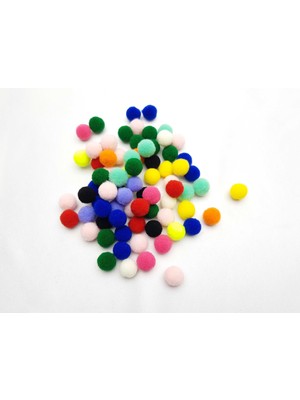 Be Beauty 15 mm Karışık Renkli Kadife Ponpon 100 Adet 1 Poşet