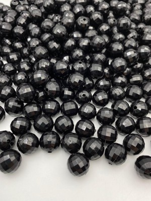 16MM Siyah Renk Akrilik Dünya Model Boncuk ,disko Topu Hobi Takı Boncuğu ( 100GR,~43ADET)