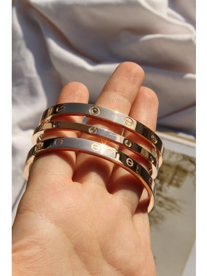 Heviss Çelik Bileklik Zirkon Taş Rose 3mm