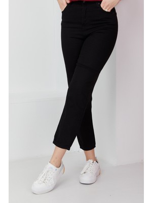 İmaj Butik Tek Düğmeli Mom Jean/siyah