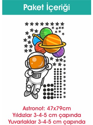 Dekorum Hazır Astronot Temalı Çocuk Odası Duvar Sticker