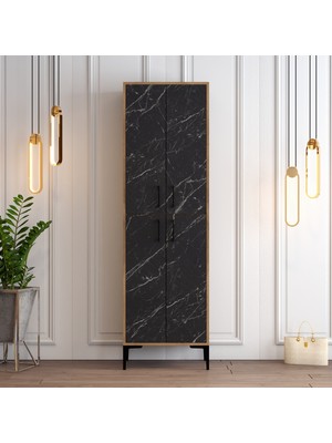 Variant Mobilya Variant Berlin A Ayakkabılık - Ceviz / Siyah Mermer