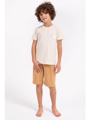 Arnetta Color Fildişi Erkek Çocuk Bermuda Takım