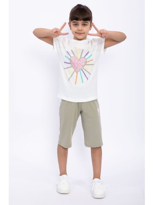 U.S. Polo Assn. Sun Love Krem Kız Çocuk Kapri Takım