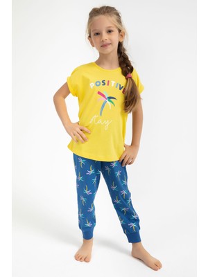 RolyPoly Positive Stay Sarı Kız Çocuk Pijama Takımı