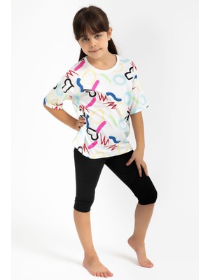 RolyPoly Be You Always Krem Kız Çocuk Kapri Tayt Takım