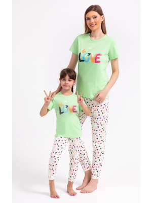 RolyPoly Love Mint Yeşili Kız Çocuk Pijama Takımı