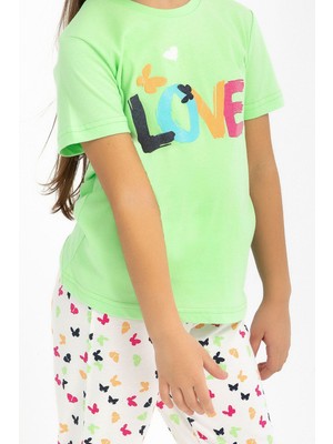 RolyPoly Love Mint Yeşili Kız Çocuk Pijama Takımı