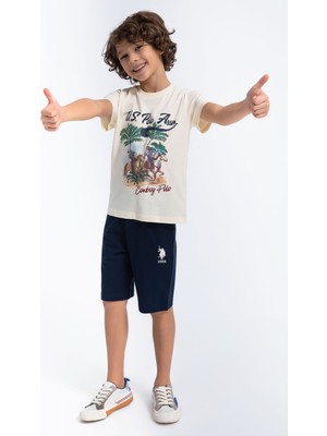U.S. Polo Assn. Cowboy Polo Fildişi Erkek Çocuk Bermuda Takım