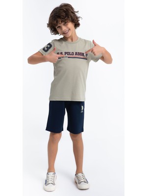 U.S. Polo Assn. Classic Açık Haki Erkek Çocuk Bermuda Takım