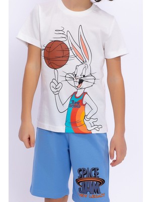 Bugs Bunny  Space Jam Krem Erkek Çocuk Bermuda Takım