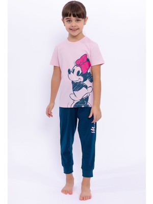 Minnie Mouse  Açık Pembe Kız Çocuk Pijama Takımı