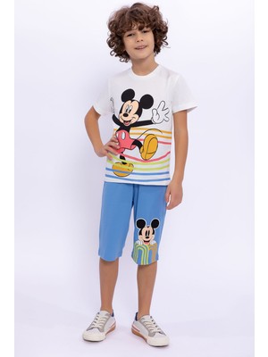 Mickey Mouse  Krem Erkek Çocuk Kapri Takım