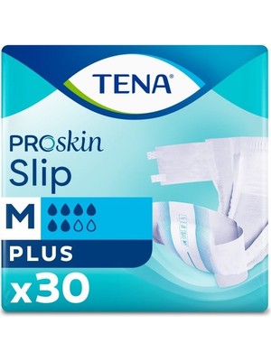 Tena Proskin Slip Plus Bel Bantlı Hasta Bezi, Orta Boy (M), 6 Damla, 30'Lu Paket