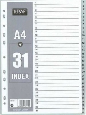 Kraf Dosya Ayracı Seperatör 1-31 Rakam A4