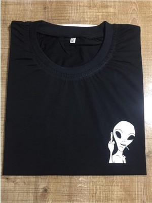 Finezza Ufo Baskılı Pamuk Beyaz T-Shirt S Beden - 947