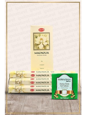 Hem Magnolia Manolya 6 Adet Tütsü ve Esterya Plus Defne Sabunu
