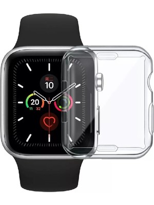 Gregoss Apple Watch Uyumlu 7 Serisi ( 45MM ) 360 Tam Koruma Şeffaf Silikon Kılıf Premium Model