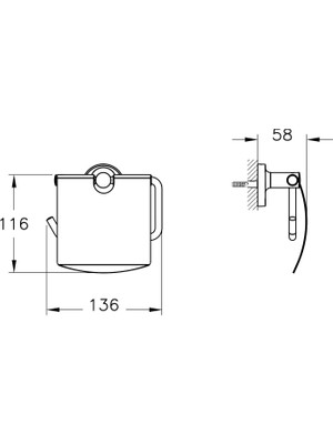 VitrA Base 300 A44112 Tuvalet Kağıtlığı, Krom