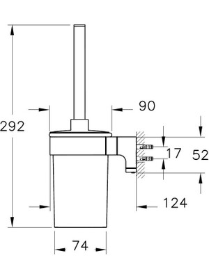 VitrA Base 700 A4407536 Tuvalet Fırçalığı, Mat Siyah