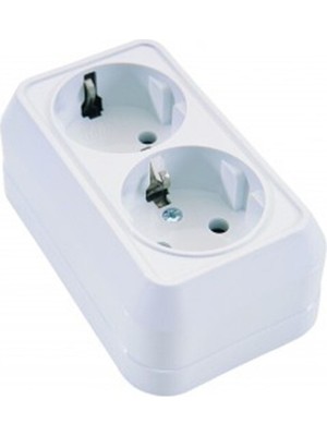 Elbi Beyaz Sıva Üstü Ikili Priz 1 Adet