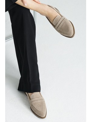 Mio Gusto River Bej Renk Kadın Loafer Günlük Düz Ayakkabı