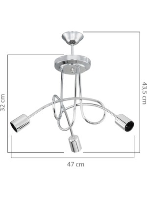 Manogrup Avize Aydınlatma Sardala 3'lü Krom Avize