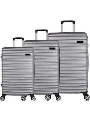Bagacar Md Gri Abs Tekerlekli Valiz Seti