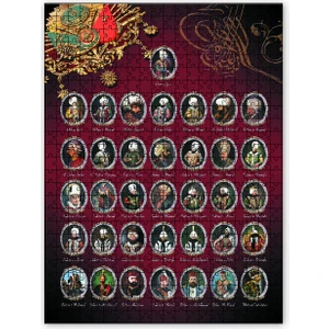 Osmanlı Padişahları 120 Parça Puzzle Yapboz Mdf (Ahşap)