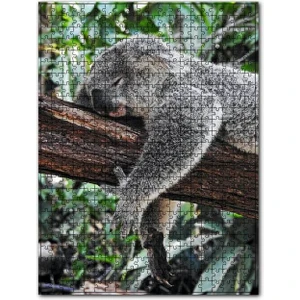 Dalda Uyuklayan Koala 120 Parça Puzzle Yapboz Mdf (Ahşap)